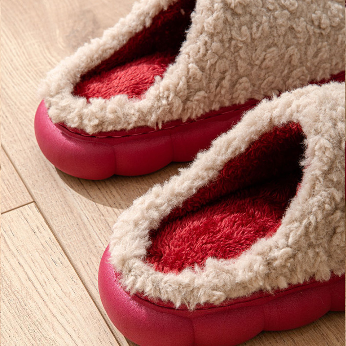 もこもこ裏起毛スリッパ厚底暖かルームシューズ男女兼用