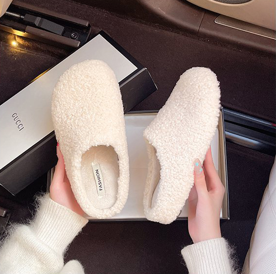レディース裏起毛もこもこスリッパ暖かい室内用