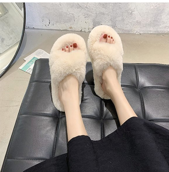 スリッパふわもこファー  ルームシューズ