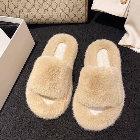 ふわふわファー素材スリッパ韓国風ルームシューズ