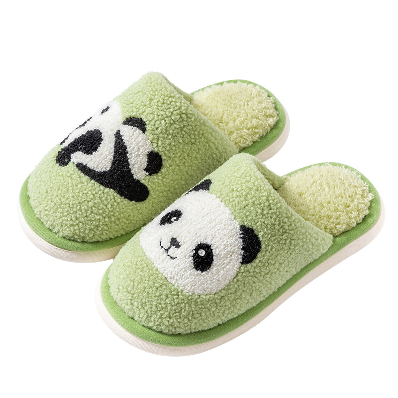 パンダ柄ふわふわルームスリッパ防寒