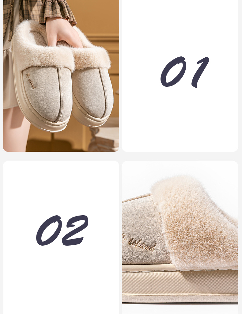 男女兼用 裏起毛 もこもこ ファー スリッパ 秋冬 暖かい