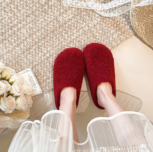 レディース裏起毛もこもこスリッパ暖かい室内用