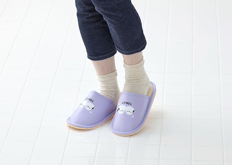 スリッパシマエナガ柄履き口ゆったりトイレ用