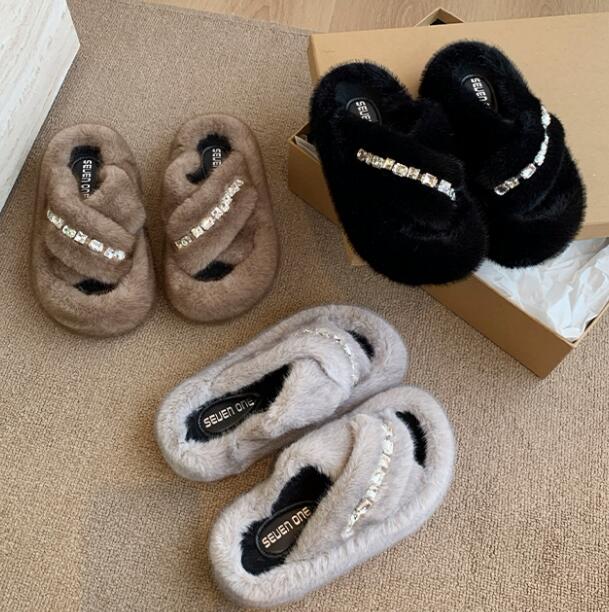 秋冬ふわふわファースリッパ ミュール