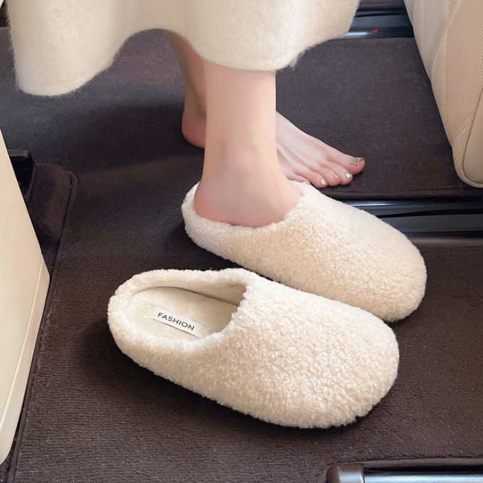 レディース裏起毛もこもこスリッパ暖かい室内用