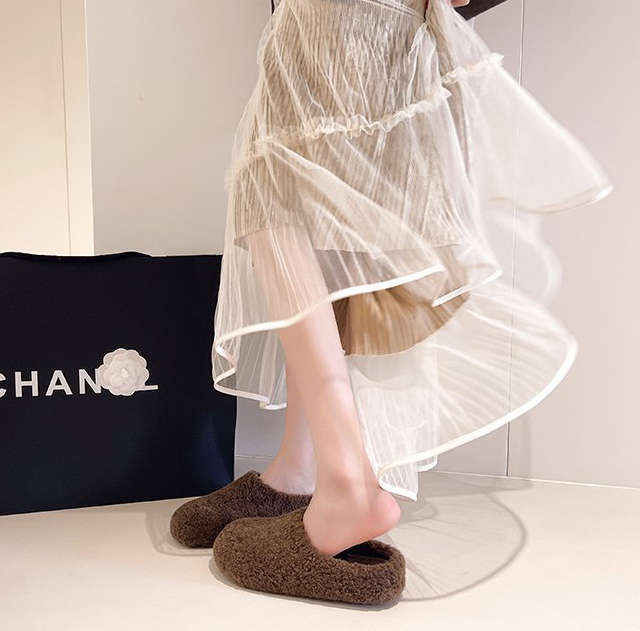 レディース裏起毛もこもこスリッパ暖かい室内用