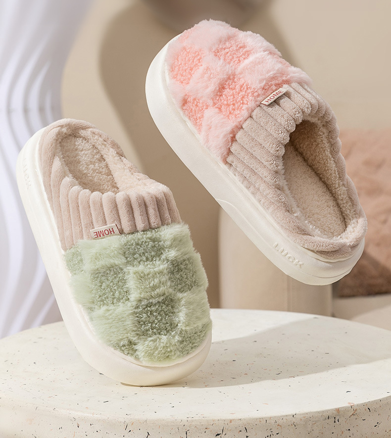 ふわもこ裏起毛スリッパ暖かルームシューズ来客用