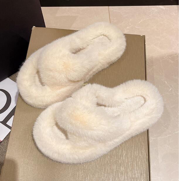 秋冬新作ふわふわ裏起毛スリッパ暖かい室内履き三色展開