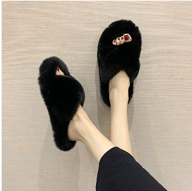 スリッパふわもこファー  ルームシューズ
