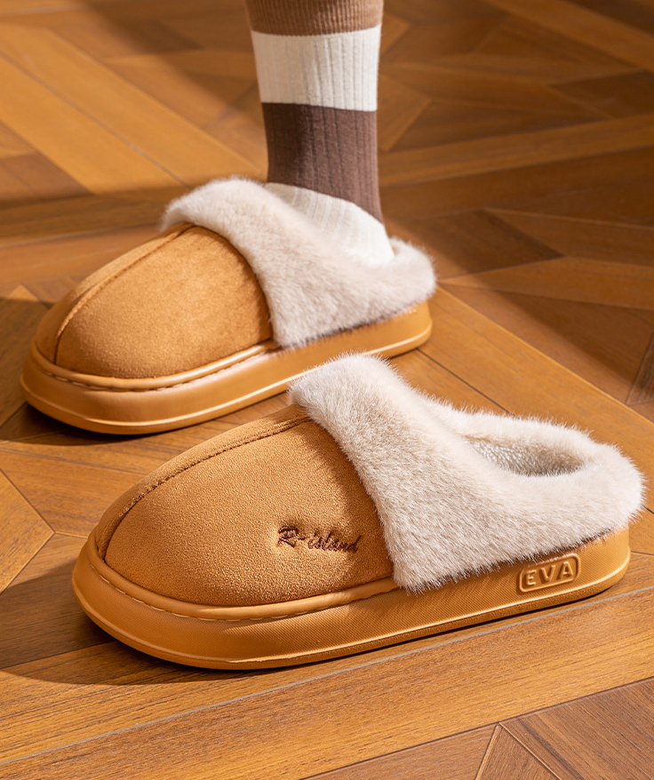 男女兼用 裏起毛 もこもこ ファー スリッパ 秋冬 暖かい