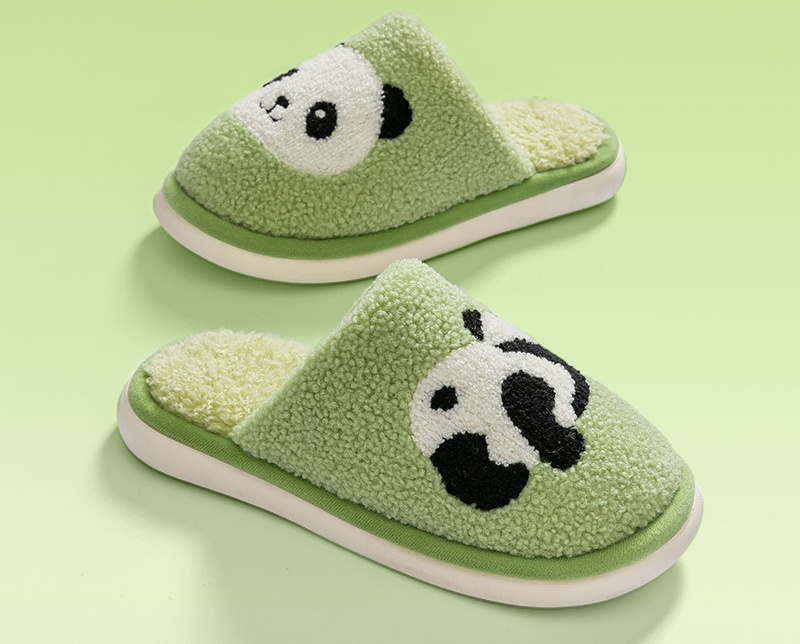 パンダ柄ふわふわルームスリッパ防寒