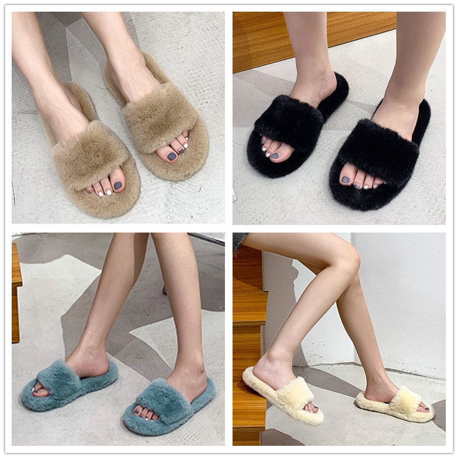 スリッパ女性用ふわもこファー付き