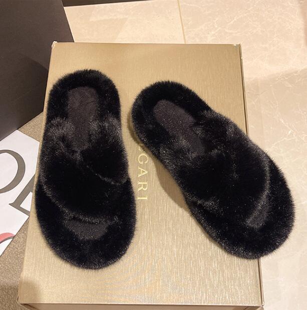 秋冬新作ふわふわ裏起毛スリッパ暖かい室内履き三色展開