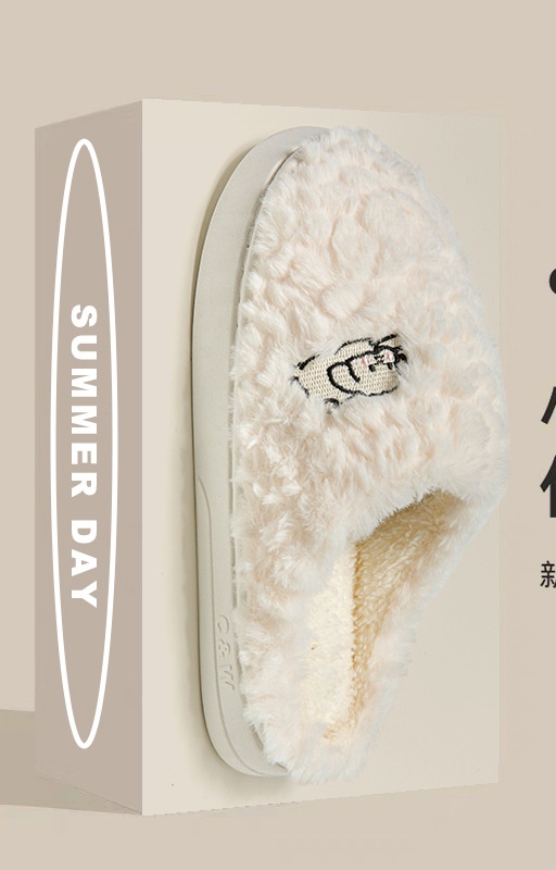 ふわふわファー付き防寒ルームスリッパ