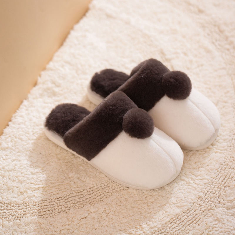 ふわふわファー付きルームスリッパ 暖かい室内履き