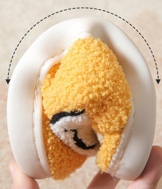 笑顔刺繍もこもこスリッパ秋冬暖かルーム履き