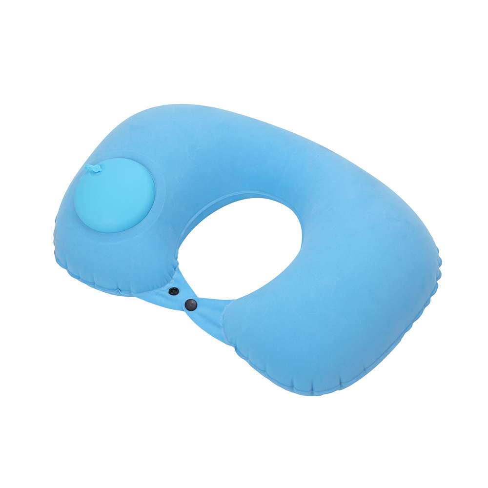 ネックピロー 手動ポンプ内蔵型簡単膨張式ネックピロー