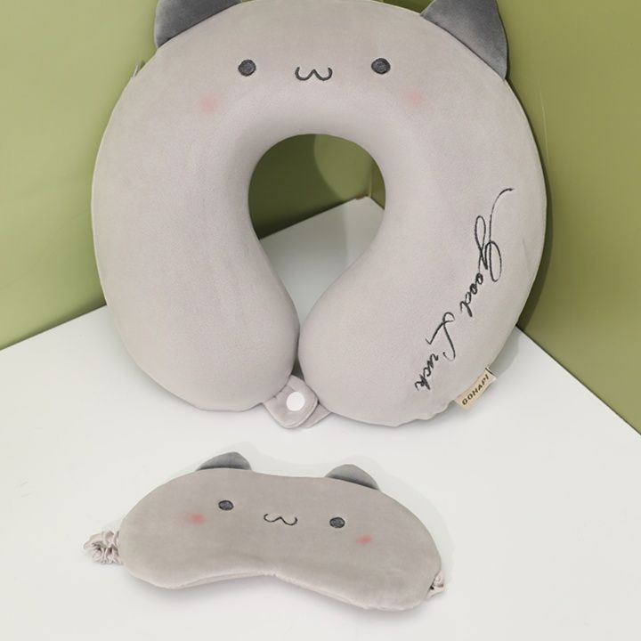 ネックピロー 癒し系動物顔低反発首元安眠枕