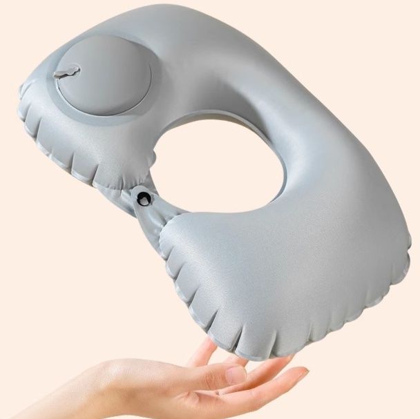 ネックピロー 超軽量空気式折りたたみ携帯ネックピロー