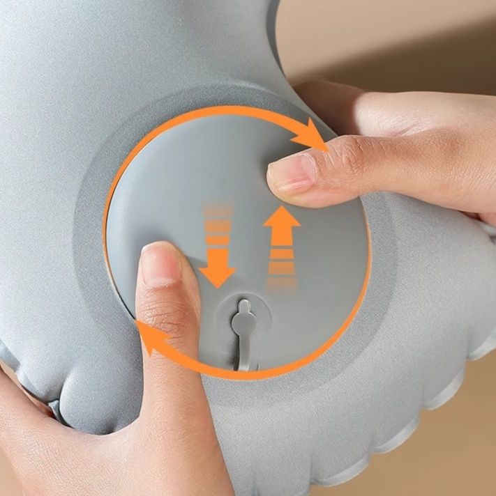 ネックピロー 超軽量空気式折りたたみ携帯ネックピロー