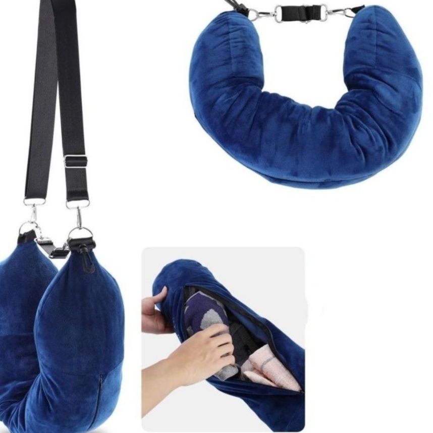 ネックピロー 多機能収納付き折りたたみ式