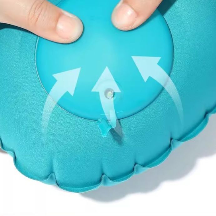 ネックピロー 手動ポンプ式携帯用首枕軽量旅行枕