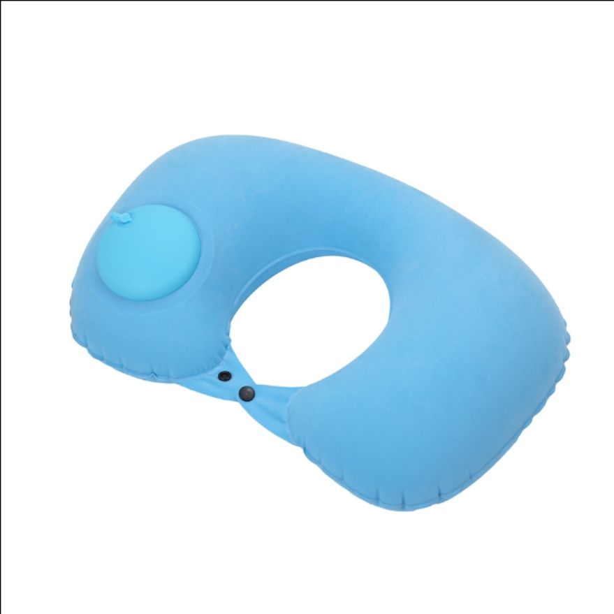 ネックピロー 手動ポンプ内蔵型簡単膨張式ネックピロー