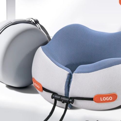 ネックピロー 携帯収納ケース付き低反発旅行用ネックピロー