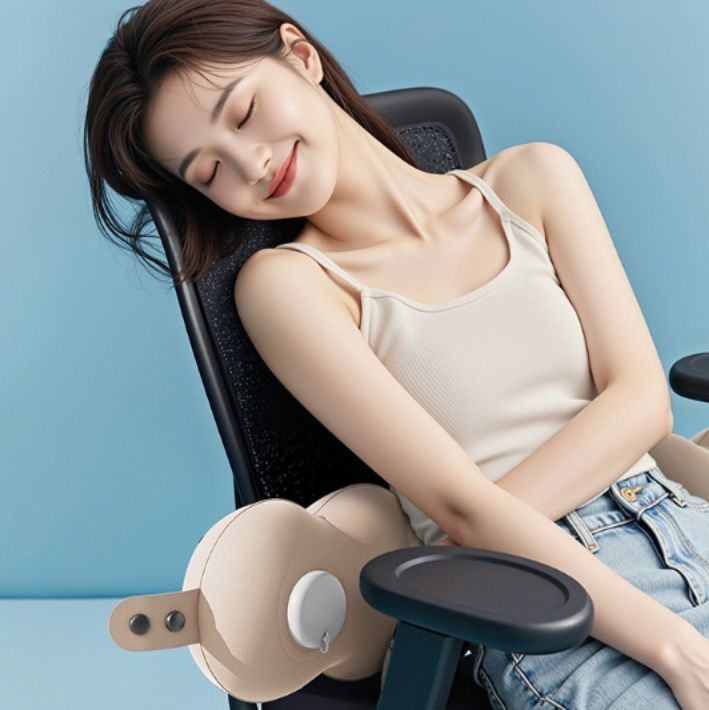 ネックピロー 手動ポンプ式立体空気枕首元サポート枕