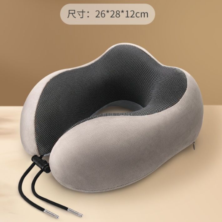 ネックピロー 記憶綿内芯搭載低反発ネックピロー