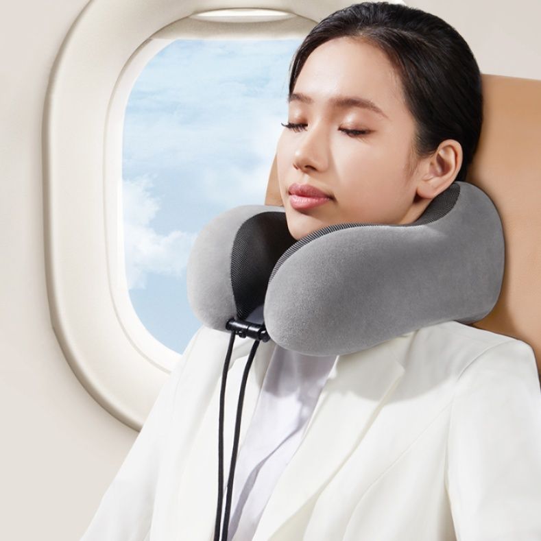 ネックピロー 記憶綿内芯搭載低反発ネックピロー