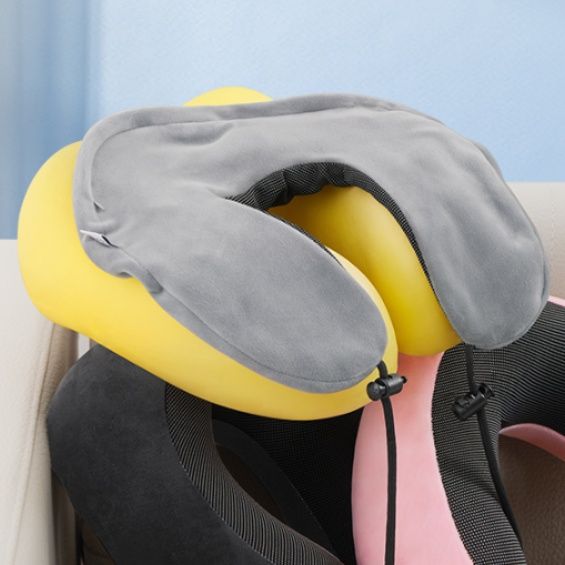 ネックピロー 記憶綿内芯搭載低反発ネックピロー