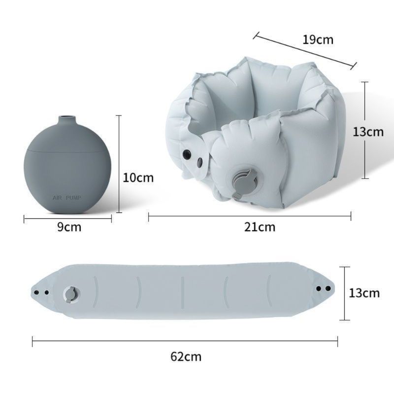ネックピロー 簡単膨張式ポンプ付き携帯用首枕