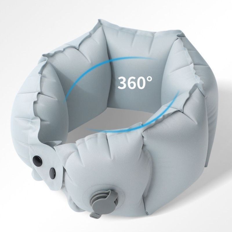 ネックピロー 簡単膨張式ポンプ付き携帯用首枕