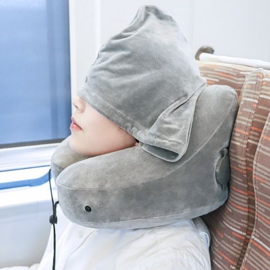 ネックピロー 多機能フード付きネックピロー首肩頭部サポート