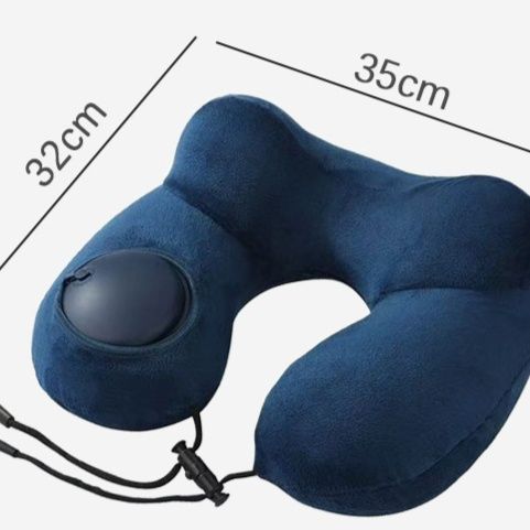 ネックピロー 空気注入式折りたたみ携帯用ネックピロー