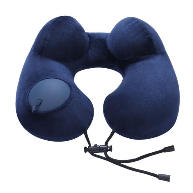 ネックピロー 空気注入式折りたたみ携帯用ネックピロー