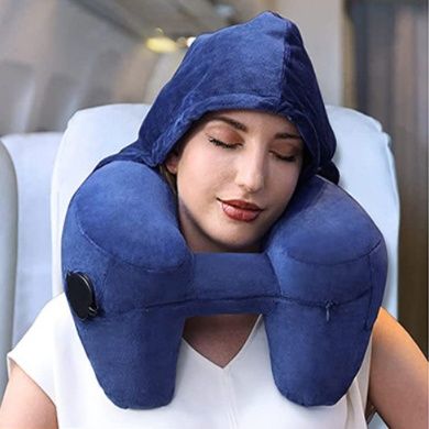 ネックピロー 多機能フード付きH型ネックピロー収納袋セット