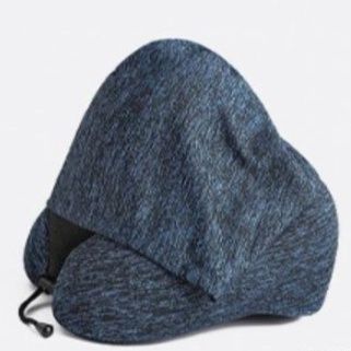 ネックピロー 携帯式遮蔽型フード付きネックピロー