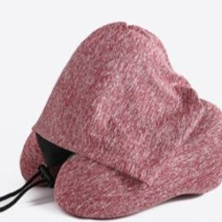 ネックピロー 携帯式遮蔽型フード付きネックピロー