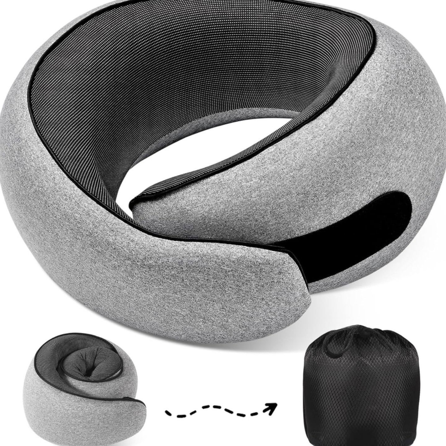 ネックピロー 持ち運び便利な折りたたみ式首元快適枕