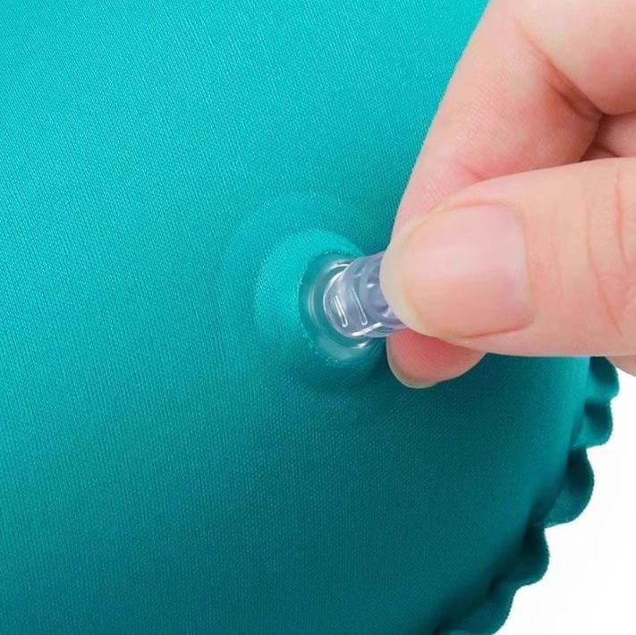 ネックピロー 按圧式空気注入折りたたみ携帯ネックピロー