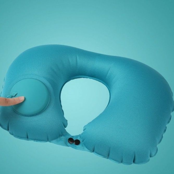 ネックピロー 手押しポンプ式携帯用ネックピロー