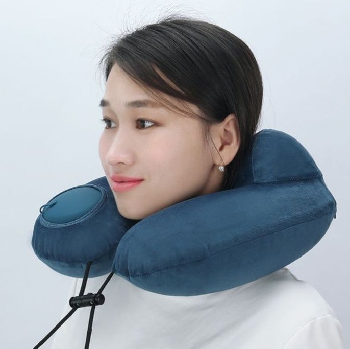 ネックピロー 携帯用空気圧調節式折りたたみネックピロー