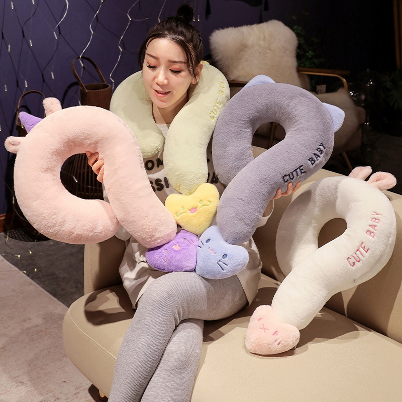 ネックピロー かわいい動物顔付き低反発首枕