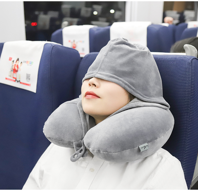 ネックピロー 快適睡眠フード付きネックピロー