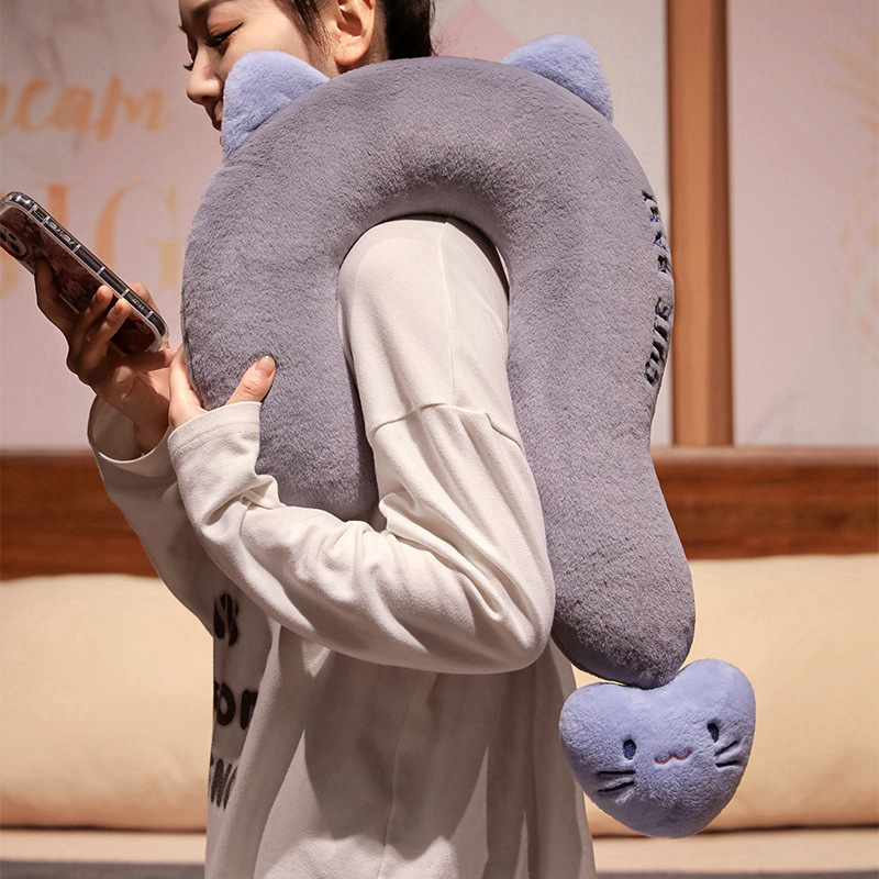 ネックピロー かわいい動物顔付き低反発首枕