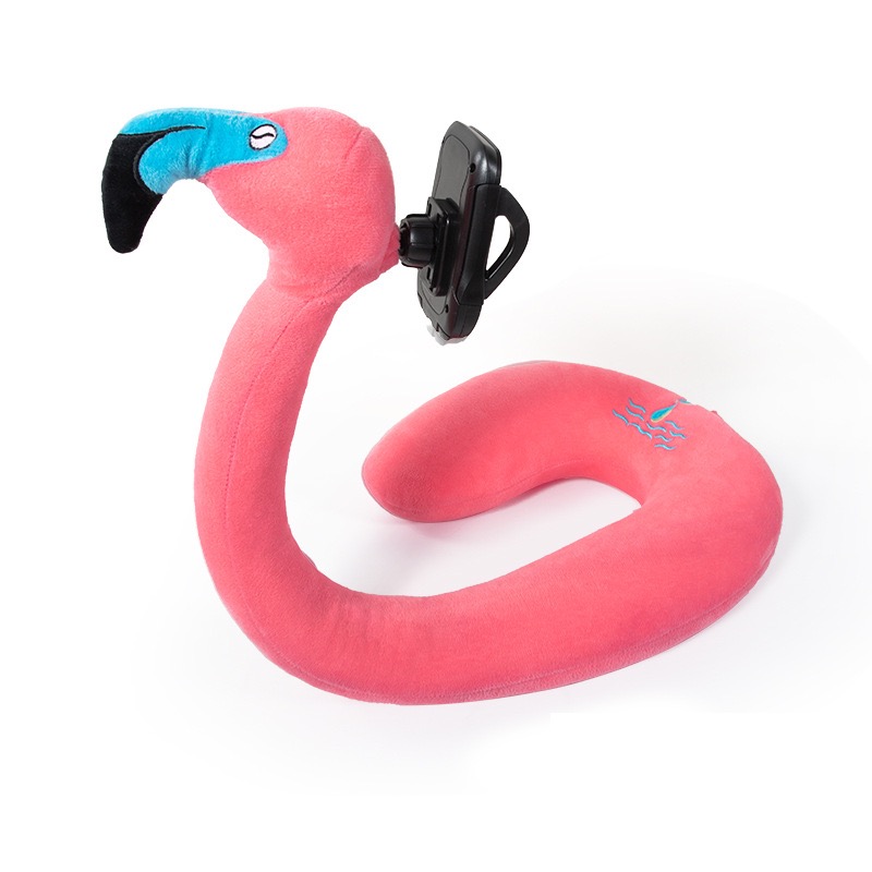 スマホホルダー一体型動物型ネックピロー