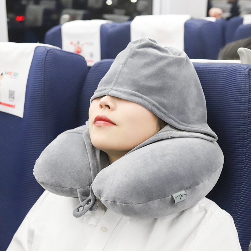 ネックピロー 快適睡眠フード付きネックピロー